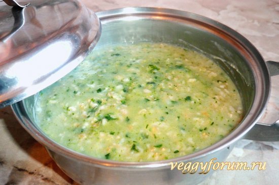 Каша из овсяных хлопьев "геркулес" со шпинатом (постный вариант)
