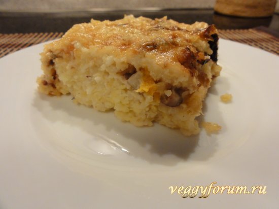 Пшенная запеканка со сливками