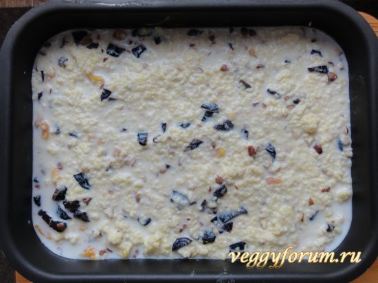 Пшенная запеканка со сливками