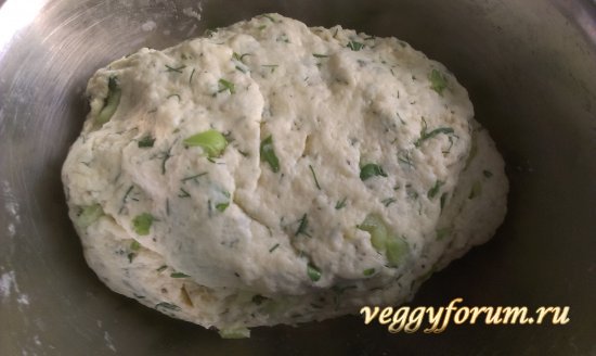 Нежные лепёшки с перцем (сырно-сметанное тесто)