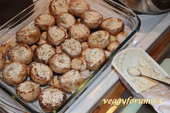Грибные чашечки (шампиньоны с начинкой)