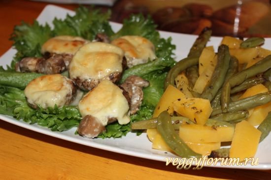 Грибные чашечки (шампиньоны с начинкой)