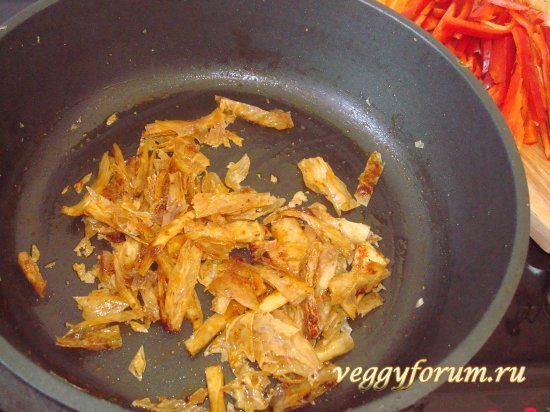 Соевая спаржа с овощами (рагу)