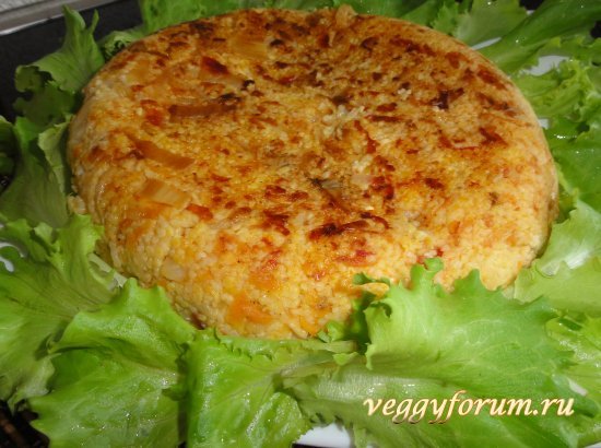 Запеканка из кукурузной крупы с овощами в мультиварке