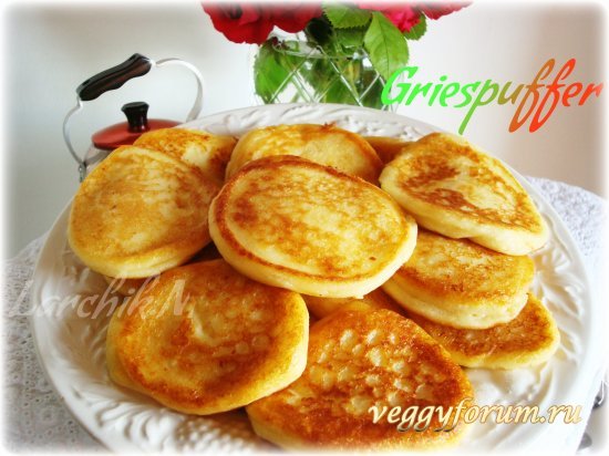 Оладушки из манной каши - остатки сладки!