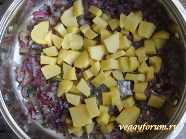 Быстрый крем суп из ... краснокочанной капусты