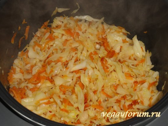 Фасоль с капустой и карри в мультиварке