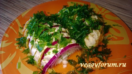 Легкая закуска из апельсина и лука