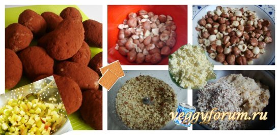 Пирожная картошка с творогом,ревенем и яблоком