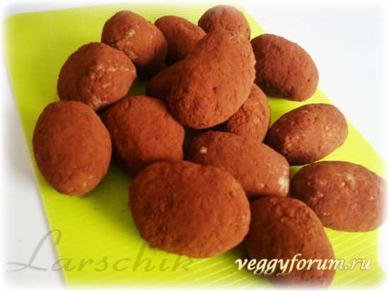 Пирожная картошка с творогом,ревенем и яблоком
