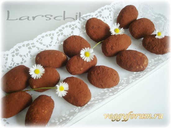 Пирожная картошка с творогом,ревенем и яблоком