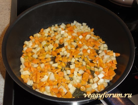 Запеканка из дикого риса с овощами