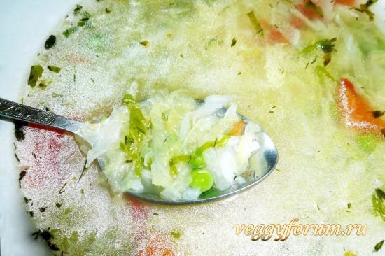 Суп с пекинской (или савойской) капустой